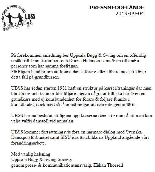 UBSS pressmeddelande 20190904